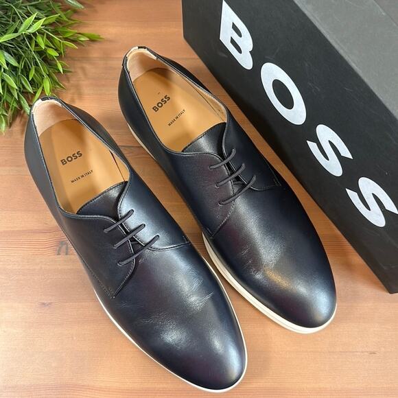 Boss Men's Jerrard Derby Leather Shoes Size 8 - Picture 1 of 10